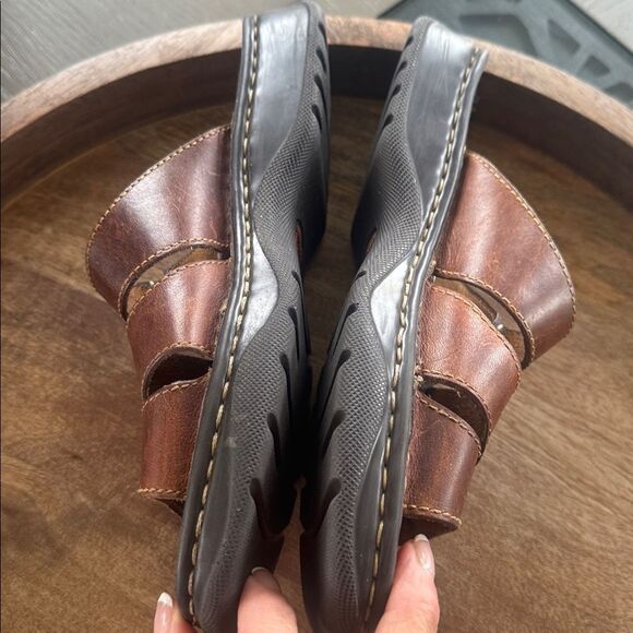 Born Vintage Brown Leather Sandals Slides with Buckle Chunky Boho Women’s Size 7 - Picture 9 of 12